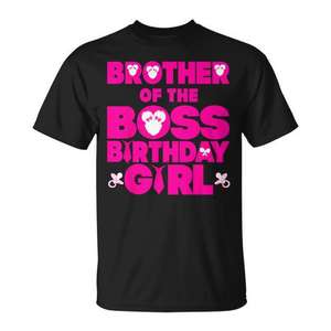 Camiseta Brother Of The Boss Birthday Girl, camiseta para celebración familiar - Product Image 1