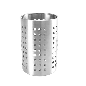 Diseño punteado de acero inoxidable-Cubiertos, utensilios y artilugios de cocina, soporte para cuchara Caddy Color plateado Tamaño 5 pulgadas - Product Image 2