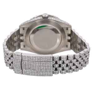 Antique 41mm Cadran Bleu Automatique VVS Moissanite Diamant Montre Entièrement Glacé Acier Inoxydable 20mm Verre Cadran Fenêtre Mode Affaires - Product Image 4