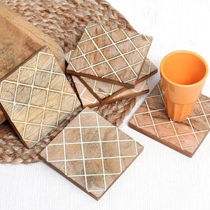 Décor à la maison tasse tapis boisson boisson tampons Design Antique sous-verre en bois 5mm d'épaisseur pour la maison hôtel Bar utiliser à un prix abordable - Product Image 5