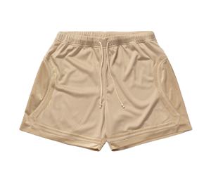 Short en maille de 5 pouces avec poches zippées Imprimé par sublimation avec cordon de serrage Confort, ceinture élastique Votre propre logo de basket-ball - Product Image 5