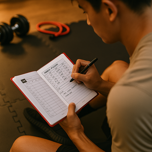 Labon đỏ tập thể dục kế hoạch lá đen dập góc Kim loại phòng tập thể dục Workout Nhật Ký cho sức mạnh đào tạo và theo dõi tiến độ - Product Image 4