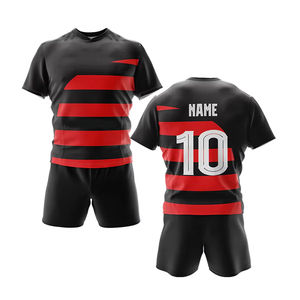 Top venta de los hombres de estilo corto Rugby ropa de fútbol logotipo personalizado ropa deportiva con transpirable elástico diseño personalizado Logo Jersey - Product Image 6