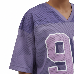 เสื้อยืดพิมพ์ลายโพลีเอสเตอร์ทรงโอเวอร์ไซส์เสื้อฟุตบอลทรงครอปเข้ารูปเสื้อฟุตบอลแนวสตรีทแบบย้อนยุคตาข่ายไซส์ใหญ่พิเศษ - Product Image 4