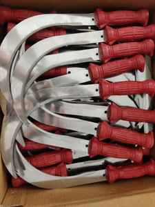 Faucille de jardin en acier à dents de fer avec manche en bois, lame de 11 pouces, zinguée et oxyde noir, longueur du manche de 10,5 cm - Vente flash - Product Image 2