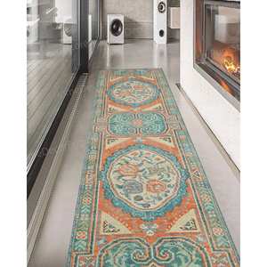 Tapis imprimé à motif de roses, design turc, décoration de salon, tapis doux non tissé - Product Image 1