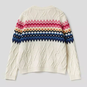 Suéter de Punto Elegante para Mujer, 100% Lana, Estilo Urbano, Logotipo Frontal Personalizable, para Invierno, Moda Casual - Product Image 2