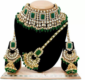 Wholesale <b>Indian</b> Jewelry Traditional Gold Plated Crystal Bridal Jewelry New Design Necklace Top Selling Jewelry <b>Set</b> for Women - Product Image 4