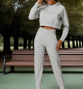 Sudaderas con Capucha de Algodón para Mujer, Cuello Alto, Logotipo Frontal, Color Sólido, Manga Larga, Transpirables, para Deporte y Descanso - Product Image 5