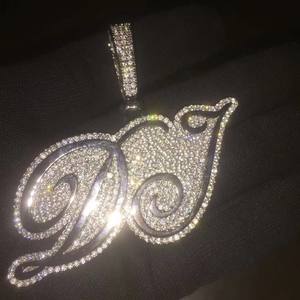 Nombre personalizado VVS Moissanite Diamond Baguette Cut Pendant & Charm Chapado en oro blanco IG Certified Iced Hip Hop Style Hombres Mujeres - Product Image 5