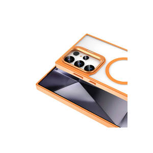 Coque Orange Antichoc en Silicone Compatible MagSafe pour Samsung Galaxy S24 Ultra avec Support Intégré – Protection Téléphone - Product Image 3