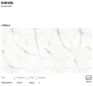 Carreaux en porcelaine polie de couleur blanche avec motifs de veines multicolores 600x1200mm Finition brillante Carreaux pour salon Maisons Hôtels Sport - Product Image 6
