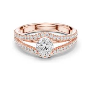 Bague de fiançailles torsadée en diamant de laboratoire rond brillant de 1,25 carat pour femme, clarté VVS-VS EF, or 18 carats, 14 carats, 10 carats et argent 925 - Product Image 1