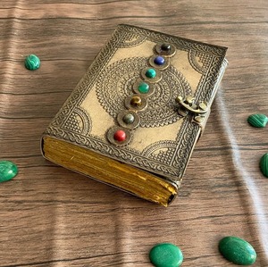 สมุดปกหนังแบบเกลียวเจ็ดชิ้นสไตล์วินเทจพร้อมขอบประดับสำหรับจดบันทึกและไดอารี่ - Product Image 2