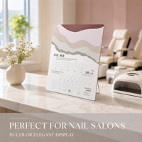 Présentoir de couleurs de vernis à ongles effet œil de chat, finition brillante transparente nude, carte magnétique à 18 emplacements pour salon de manucure