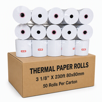 Gulungan Kertas Thermal Rantai Supermarket 3 1/8 X 230ft 80x80mm Bebas BPA Kualitas Tinggi Kertas Kasir POS Harian Grosir Pasokan Massal