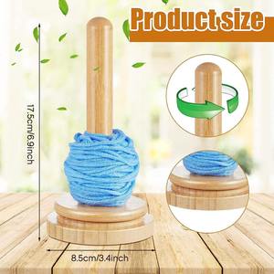 Dispensador de soporte de bolas de hilo de madera portátil elegante personalizado, superventas para ganchillo y tejer, soporte de hilo de madera fácil de usar - Product Image 3