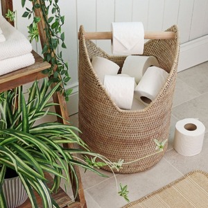 Cesta para rollos de papel higiénico Artex Green Earth de ratán natural, ecológica, hecha a mano, moderna y multifuncional, desde Hanói - Product Image 3