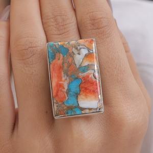 Wedding Gift High Quality Natural Designer Fine Jewelry <b>Ring</b> 925 Sterling Silver Handmade Gemstone Turquoise <b>Spinner</b> <b>Ring</b> - Product Image 2