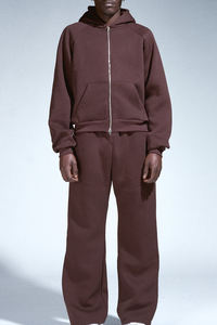 Ensemble sweat à capuche et jogger surdimensionnés en polaire personnalisés survêtements d'hiver 2 pièces pour hommes survêtements de haute qualité - Product Image 2