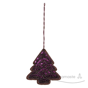 Decorazione appesa con paillettes e paillettes moderno con ornamento ecologico viola realizzato a mano all'ingrosso in Canada Europa - Product Image 1