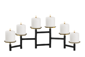 Portavelas de tira de aluminio con diseño de pétalo, artículos de arte de Metal de hierro con jarrón de suelo con capa de polvo negro para decoración del hogar con luz de té de Luna - Product Image 3