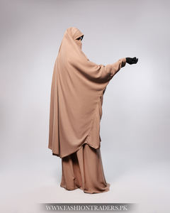 Nueva tendencia modesta de dos piezas transpirable hecho a mano de lana de poliéster largo para Abaya islámica Color sólido comprar en línea al por mayor - Product Image 5