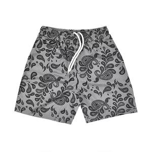 Short de basket-ball de football de conception personnalisée OEM Short de plage basique décontracté Short en maille à taille élastique imprimé pour homme - Product Image 6