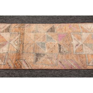 Petit tapis turc vintage 2,5x10,2 pieds, tapis Herki orange - Product Image 5