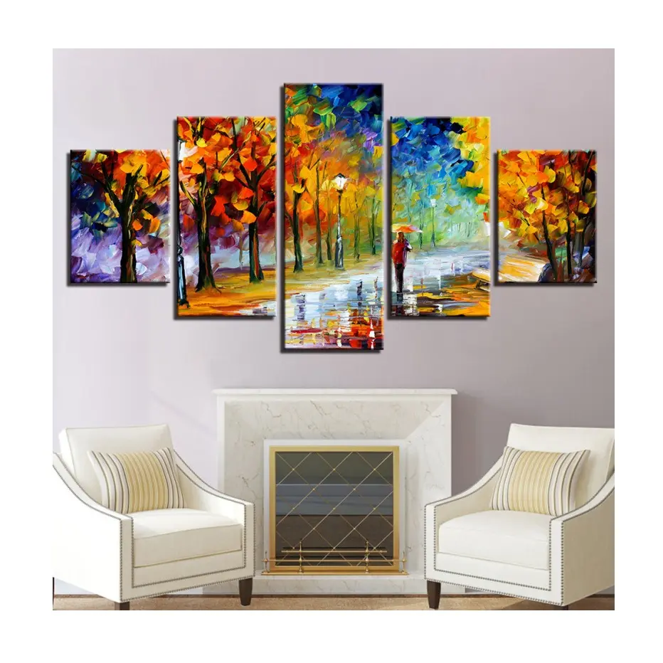five-piece mosaic home HD spray painting hanging painting 3d Framed Wall Painting For Home Decoration , Living Room , Office