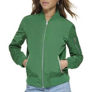 Blouson bomber pour femme 100% polyester, coupe-vent, chaud, respirant, fermeture éclair, manches longues, coupe régulière, hiver, grande taille - Product Image 1