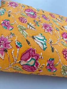 Tissu en coton Jaipuri pour robes de femmes artisanat pour enfants tissu de couette fait à la main impression en vrac conception de sérigraphie pour tissu de courtepointe - Product Image 6