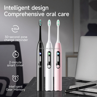 Brosse à dents électrique au design populaire avec écran LED, vente directe d'usine, couleur noire, en stock, en promotion