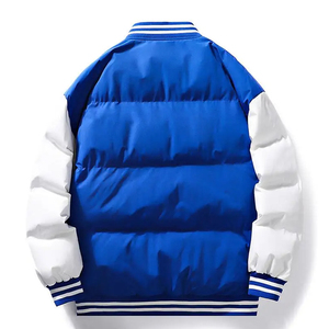 Blouson d'hiver avec logo brodé personnalisé pour hommes Bomber Varsity veste de baseball légère vêtements de ville surdimensionnés pour hommes - Product Image 6