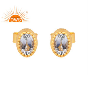 Boucles d'oreilles en argent sterling artisanal indien avec pierre précieuse topaze bleue naturelle, fabricant de bijoux sur mesure - Product Image 2