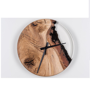 Reloj de pared de madera y resina Última colección Real Negro Resina Artesanía Reloj de pared Hecho a mano Precio al por mayor - Product Image 2