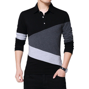 Camiseta de Verano de Alta Calidad para Hombre, Cuello en V, Manga Corta, con Parches de Color en el Cuello, Tela Twill, Estilo Casual 2025 - Product Image 1