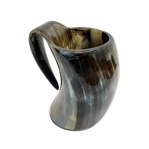 Corne à boire Viking en corne de buffle naturelle, style animalier, portable, polie, gravée, pour café, décoration intérieure, Inde - Product Image 1