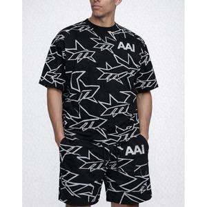 Conjunto de Camiseta y Pantalones Cortos de Verano con Estampado de Estrella AAI Personalizado para Hombre, Traje Informal de Algodón para Calle, Suministro al por Mayor OEM - Product Image 1