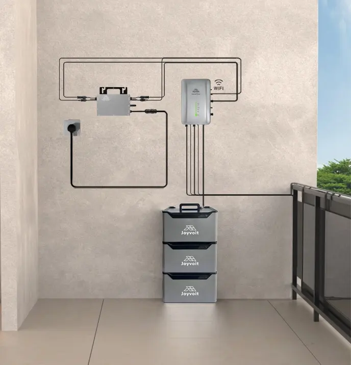 Residential MESS Solar Solution with Lithium batteries and Flexible solar panels Micro Inverter Solar Balcony System