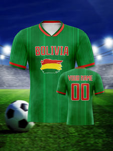Maillot de football Bolivie personnalisé Numéro de nom Maillot de football vert personnalisé pour hommes femmes jeunes pour les fans de l'équipe Match Service OEM - Product Image 2