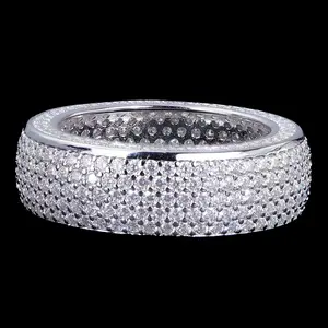 Anillo de Moissanita con Diamantes Completos, Estilo Hip Hop, Diseño Redondo, Joyería Moderna para Hombre, Accesorio de Moda - Product Image 4