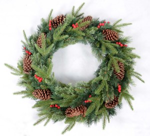 Corona Navideña de 45–180 cm – Coronas Artificiales de Lujo con Decoraciones, Efecto Nieve, Piñas y Luces LED - Product Image 4