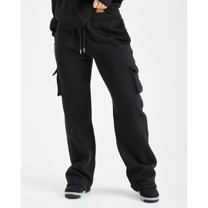 กางเกงผู้หญิงหกกระเป๋าเฮฟวี่เวทระบายอากาศผ้าฝ้าย100% มีฮู้ดชุดวอร์มสวยสำหรับฤดูหนาว - Product Image 3