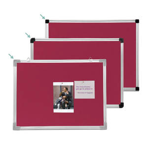 Red Velvet Fabric Bulletin <b>Board</b> with Aluminum Frame and Customizable Logo for <b>Message</b> Display - Product Image 4