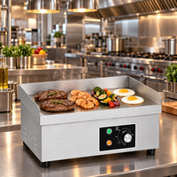 Plaque de cuisson électrique commerciale 110V 220V double tension, compacte, de comptoir, en acier inoxydable, pour Teppanyaki et burgers