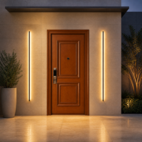 Porte en bois à panneau carré en chêne doré, simple entrée, pour l'entrée principale de la maison