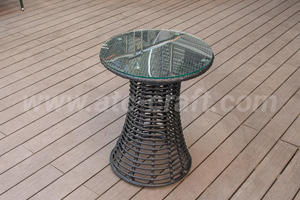 Ensemble de meubles de jardin modernes en bambou poly et osier plat chaise de table restaurant hôtel bistro villa café usage bistro - Product Image 2