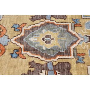 Alfombra Turca Extra Grande Ecológica de 10.3x14.4 pies, Alfombra Vintage de Lana Azul con Diseño de Patchwork, Base de Látex y Pelo Mediano - Product Image 5