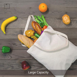Bolsa de mano ecológica no tejida reciclada con logotipo personalizado, bolsas de compras de tela de algodón con asa de cremallera y serigrafía - Product Image 6